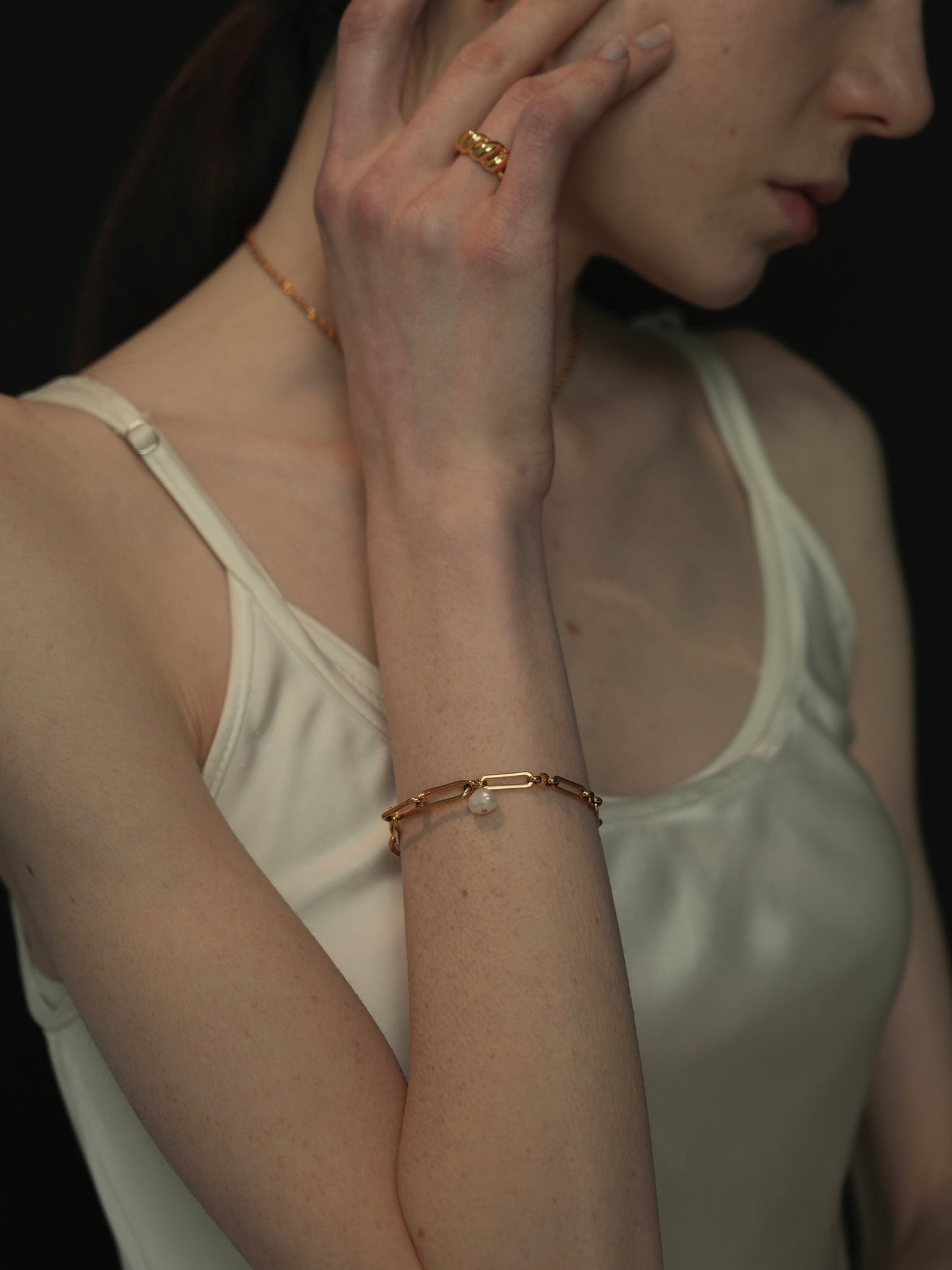 Pearl brillant chain bracelet / 316L(金属アレルギー対応)